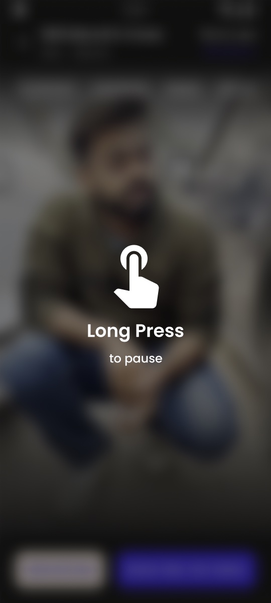 Long-press pauses the video