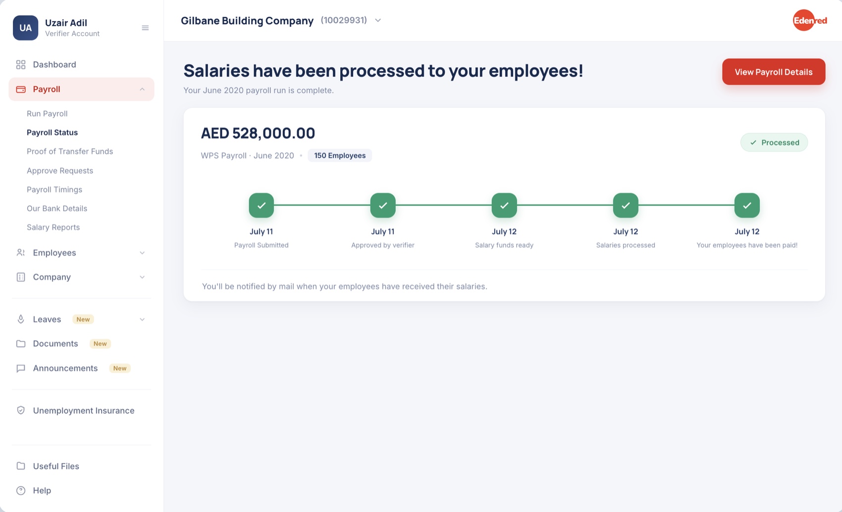 Old payroll timeline: a flat five-dot row with only dates