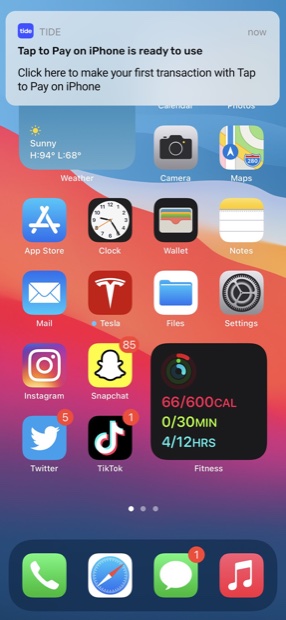 Push notification: Tap to Pay on iPhone is ready to use